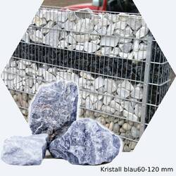 Graue Gabionensteine Kristall blau/Ice Blue  60-120 mm für Steinkorb Mauer 488