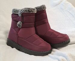 Warme bordeaux / weinrote Winter Stiefeletten in Gr. 39,  Zustand NEU