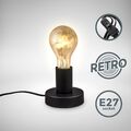 Retro-Tischlampe Leuchte LED modern Nachttisch Schlafzimme 10cm schwarz E27 Büro