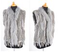 A4870 ECHTE KANINCHEN FELL WESTE ECHT PELZ PELZWESTE KANIN  - RABBIT FUR VEST