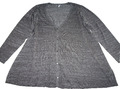 SHEEGO Damen Strickjacke Cardigan mit Glitzer Viskose Grau/Silber Gr. 52/54