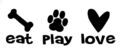 Eat Play Love Dogs Cats Pets Haustiere Hund Katze Aufkleber Stickerfolie Vinyl