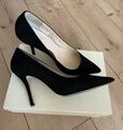 ♣ HÖGL Boulevard 90 Samtkid-Leder schwarz Pumps high-heels Stiletto Gr. 41 