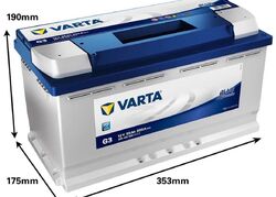 VARTA AUTOBATTERIE 12V 95Ah STARTERBATTERIE 800A INKL LIQUI MOLY BATTERIEPOLFETT