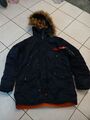 Alpha Industries marineblaue Herren Bomberjacke Parka Mantel mit Kapuze in Gr XL