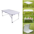 Klappbarer Campingtisch Gartentisch Klapp Tisch Grau Aluminium 60 x 40 cm