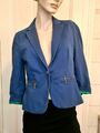 Zara Blazer Jacke Kurzblazer Kurzjacke Ausgefallen Funky Blau Gr 38/M