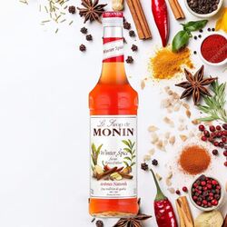 Monin Winter Gewürze Kaffee Sirup 70cl Flasche Packung 2