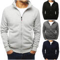 Herren Sweatshirt Stehkragen Zipp Pullover Sweatjacke Unifarbe Basic MIX DSTREET