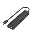 HAMA 6 Ports (3x USB-A, USB-C, HDMI™, LAN) USB-C-Hub, Schwarz