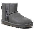 UGG Damen Stiefel Classic Mini Side Logo II Boots 1134962 Stiefelette Grau Gr.40