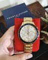 NEU ORIGINAL TOMMY HILFIGER HERRENUHR EDELSTAHL GELBGOLD TH1791121 LUKE