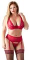 Plus Size BH Set Rot Hebe-BH Straps Strapsstring Bügel-BH Übergröße  85D bis 95F