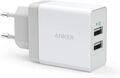 Anke 24W Dual-Port USB Wandladegerät PowerIQ Tech Ladegerät für iPhone/Samsung