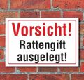 Schild Vorsicht Rattengift ausgelegt, 3 mm Alu-Verbund