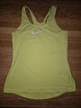 Nike Pro Dri Fit Gr. M Damen T-Shirt Top Tight Gelb Neon Sportshirt Sport Weiß 