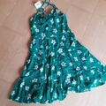 Megaschönes Sommer Kleid grün mit Blumenprint, C&A Gr. XS/34, NEU m. Etikett !!!