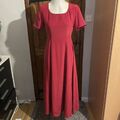 Laura Ashley Vintage rosa 100 % Seide Kurzarm Maxi Abend Anlass Kleid 12