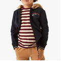 Garcia Jungen Cardigan Sweat Jacke Plüsch Kaputze Streifen SweatshirtGr 116 /122