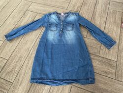 Dopo Dopo Girls Mädchen Jeans Tunika Kleid  Gr. 122/128 Dunkelblau Langhemd