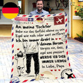 Personalisierte Flanell Briefdecke - an Meine Tochter Decke Von Papa, Super Weic