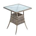 Polyrattan Balkontisch Rattan Tisch Beistelltisch Gartentisch 60 cm Beige-Braun