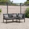 Gartenmöbel Sofa Gartenbank Garnitur Lounge Sitzgruppe 3-tlg. Aluminium vidaXL