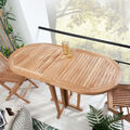 Massiver Balkontisch EMPIRE TEAK 120cm Oval Teakholz einklappbarer Gartentisch