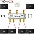 6-fach Premium Koax Antennenverteiler Verteiler Weiche Kabelfernsehen DVB-T2 SAT