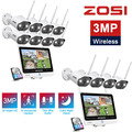 ZOSI 8CH 3MP WLAN Überwachungskamera Set Außen Monitor Personenerkennung Audio