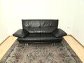 3 x Rolf Benz BMP: Dreisitzer, Zweisitzer, Hocker Sofa Couch Ledersofa schwarz