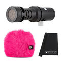 Rode Videomic Me-C + Windschutz Pink + Tuch