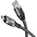 goobay USB C 3.1/RJ45 CAT 6 Kabel 15,0 m grau, schwarz, 1 St.