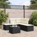 Gartenmöbel Sofa Garnitur Lounge Sitzgruppe 6-tlg. Schwarz Poly Rattan vidaXL