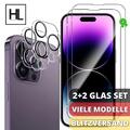 2+2 Stück Panzer Folie Glas Set für iPhone Samsung Xiaomi Google Pixel Schutz 9H