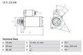 BOSCH Starter 12V Für 0986022440