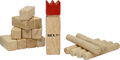 Kubb Spiel Mini Gummibaum mit roter Krone Wurfspiel Holz Wikingerschach Outdoor