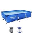 Bestway Steel Pro Frame Pool Set mit Filterpumpe, eckig - 300x201x66cm, Blau