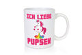 Ich liebe pupsen | Einhorn Pups | lustiger Spruch - Tasse Weiß