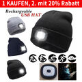 Wintermütze warme Strickmütze mit LED Licht aufladbar USB Beanie Portwest Mütze