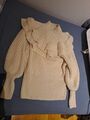 H & M Strickpullover mit Rüschen / Beige/ Gr. XS / mit Bündchen