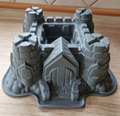 Silikon-Kuchenform Backform aus Silikon Motiv 3D Burg Schloß grau 25 x 23 x 9 cm