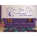 Spruch Liebe WANDTATTOO I Love You to the moon Wandsticker Schlafzimmer 1