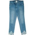 Alba Moda Jeans Damen super Stretch 7/8 ankle Hose Slim mid S 36 W29 blau Spitze