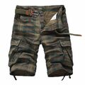 Herren Cargo Shorts Kampf Streifen Twill Passform Multi-Taschen Außen Übergröße