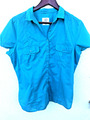 Bluse Sommerbluse Baumwollbluse Hemdbluse Kragen Gr. XL petrol blau