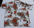 20507. Hübsches T-Shirt Shirt weiss orange Blumen   N& H Collection Gr. XXXL