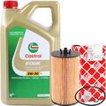 FEBI ÖLFILTER + SCHRAUBE + 5L CASTROL EDGE 5W-30 MOTORÖL TITANIUM FST 504 507.00