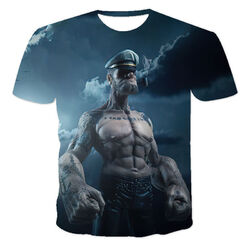 Cartoon anime Popeye 3D Print T-Shirt Women/Men‘s Casual Short Sleeve  XXS-6XL 