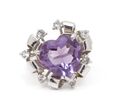 Ring - 925er Silber - Amethyst Herz und weiße Topase - Edelsteine